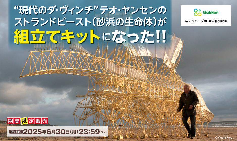 テオ・ヤンセンのストランドビースト」組み立てキット限定販売のお知らせバナー画像